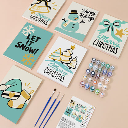 Teal and Gold Let It Snow (Mini Paint by Numbers)