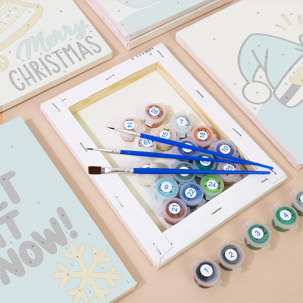 Teal and Gold Let It Snow (Mini Paint by Numbers)