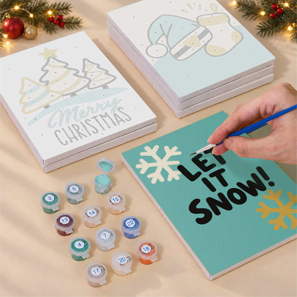 Teal and Gold Let It Snow (Mini Paint by Numbers)