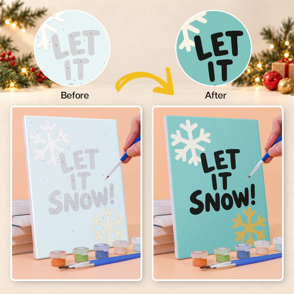 Teal and Gold Let It Snow (Mini Paint by Numbers)
