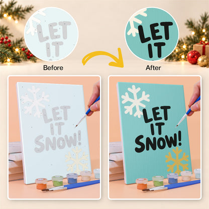 Teal and Gold Let It Snow (Mini Paint by Numbers)
