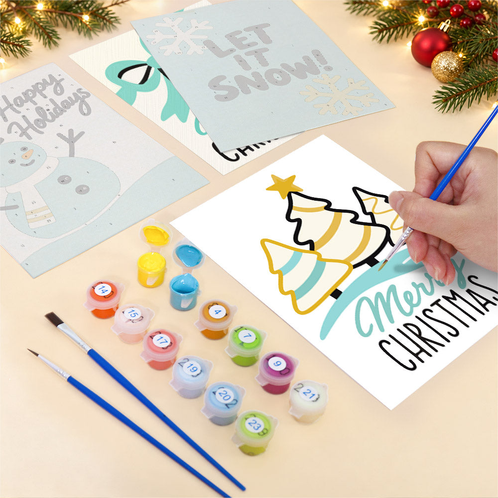 Teal and Gold Let It Snow (Mini Paint by Numbers)