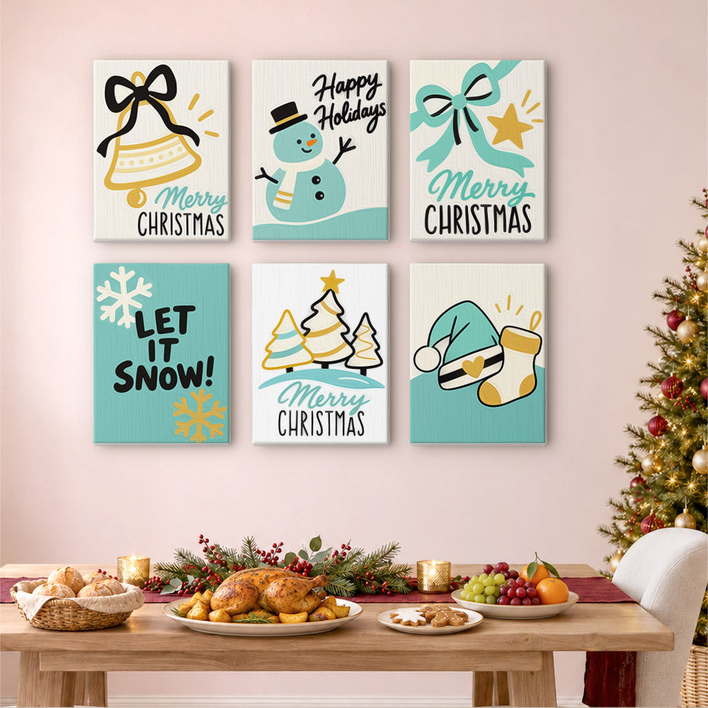 Teal and Gold Let It Snow (Mini Paint by Numbers)