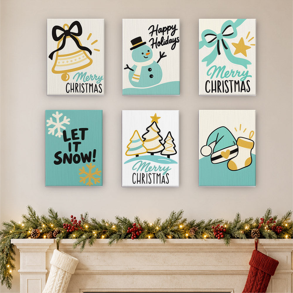 Teal and Gold Let It Snow (Mini Paint by Numbers)