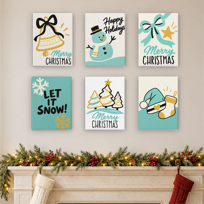 Teal and Gold Let It Snow (Mini Paint by Numbers)