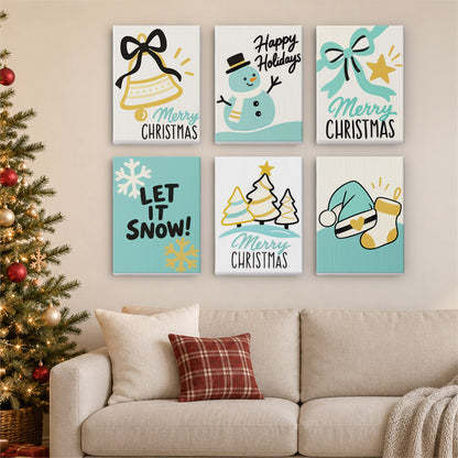 Teal and Gold Let It Snow (Mini Paint by Numbers)