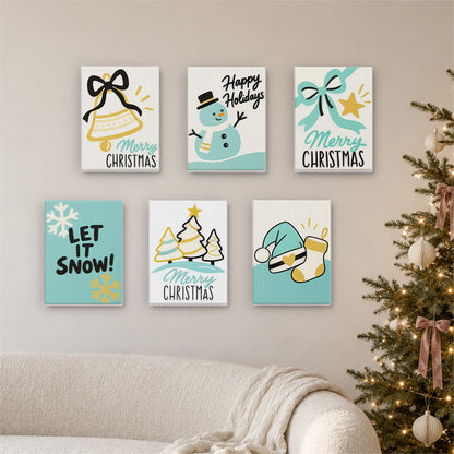 Teal and Gold Let It Snow (Mini Paint by Numbers)