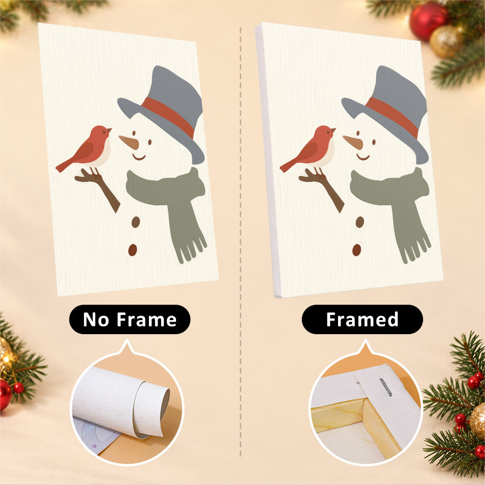 Top Hat Snowman and Country Chapel (Mini Paint by Numbers)