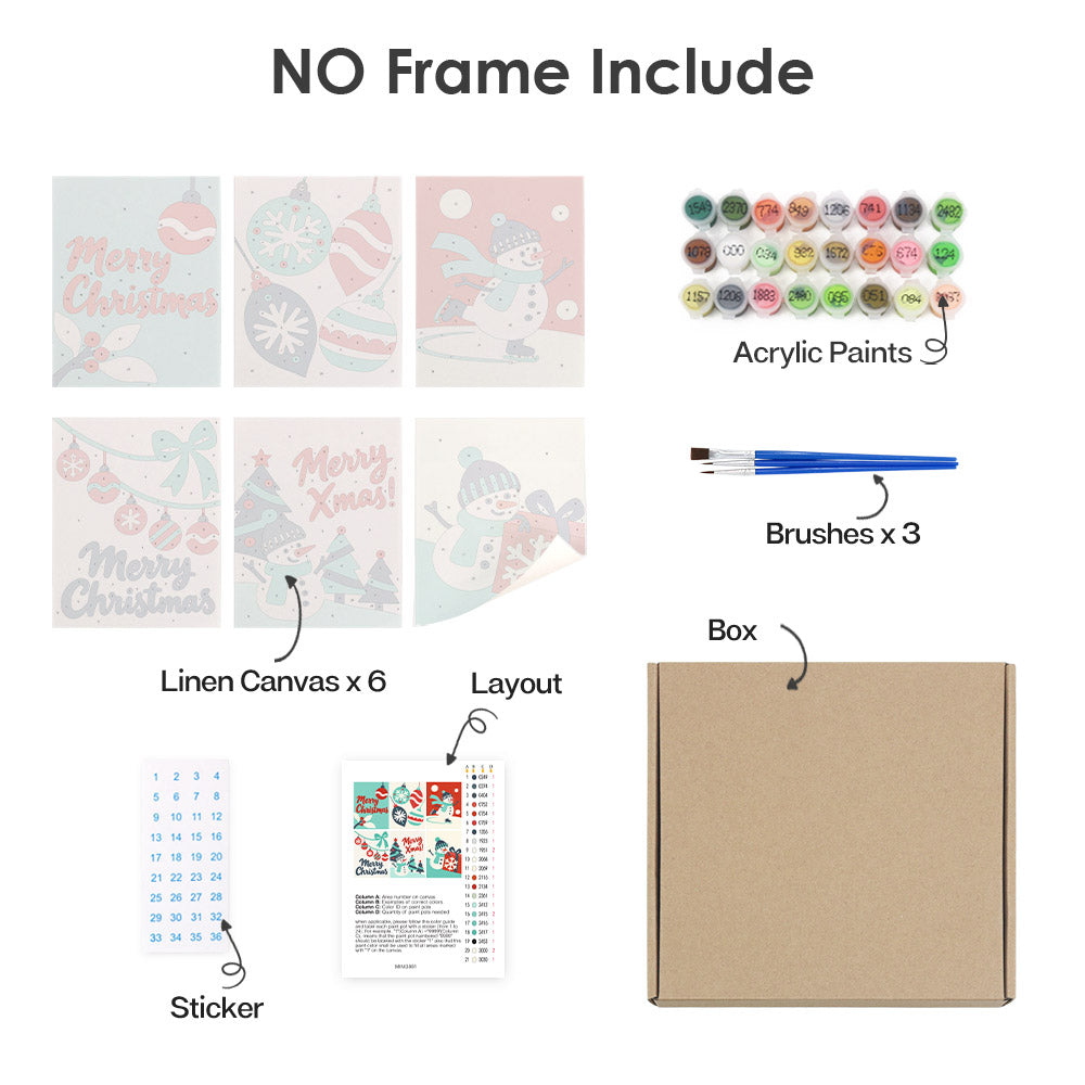 Teal and Red Skating Snowman (Mini Paint by Numbers)