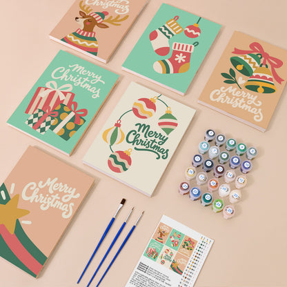 Peach and Mint Script Christmas (Mini Paint by Numbers)