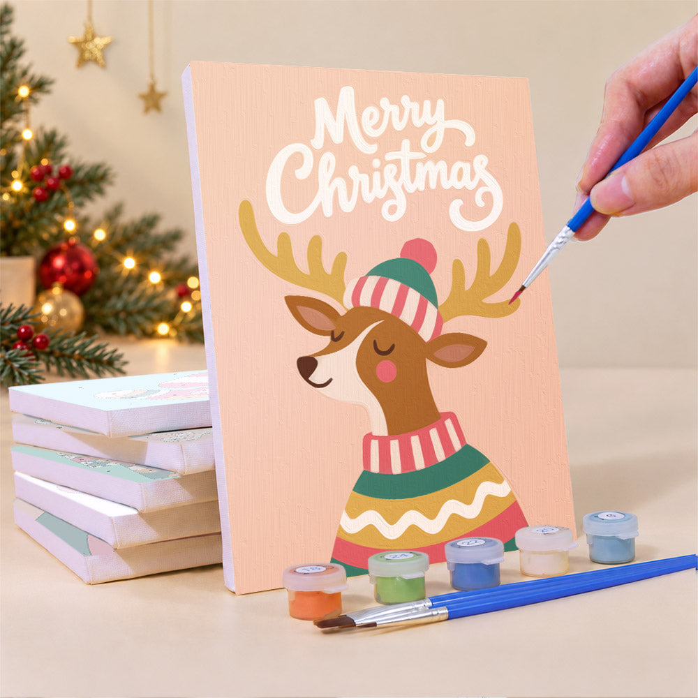 Peach and Mint Script Christmas (Mini Paint by Numbers)