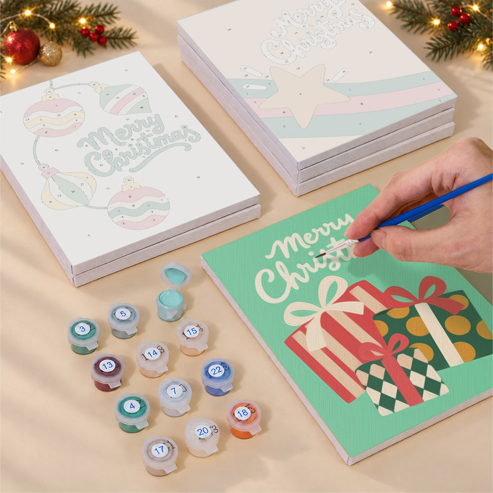 Peach and Mint Script Christmas (Mini Paint by Numbers)