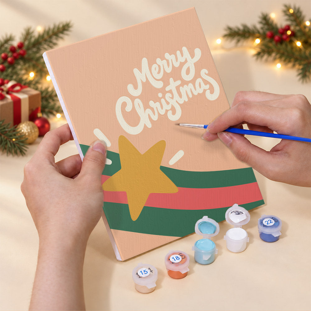 Peach and Mint Script Christmas (Mini Paint by Numbers)
