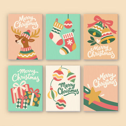 Peach and Mint Script Christmas (Mini Paint by Numbers)