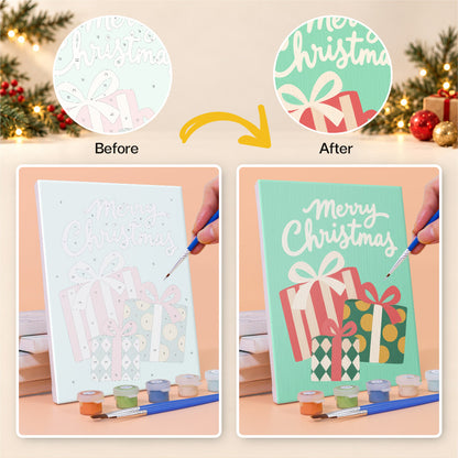 Peach and Mint Script Christmas (Mini Paint by Numbers)