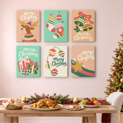 Peach and Mint Script Christmas (Mini Paint by Numbers)