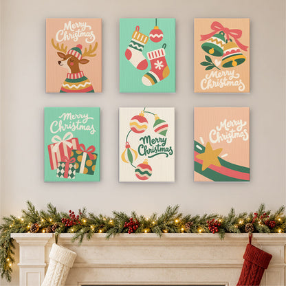 Peach and Mint Script Christmas (Mini Paint by Numbers)