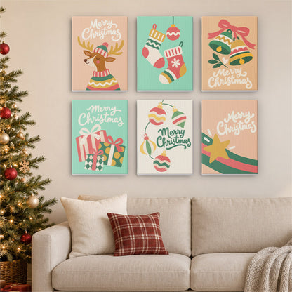 Peach and Mint Script Christmas (Mini Paint by Numbers)
