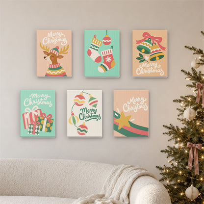 Peach and Mint Script Christmas (Mini Paint by Numbers)