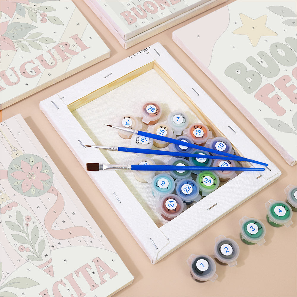 Buon Natale Village and Stocking (Mini Paint by Numbers)