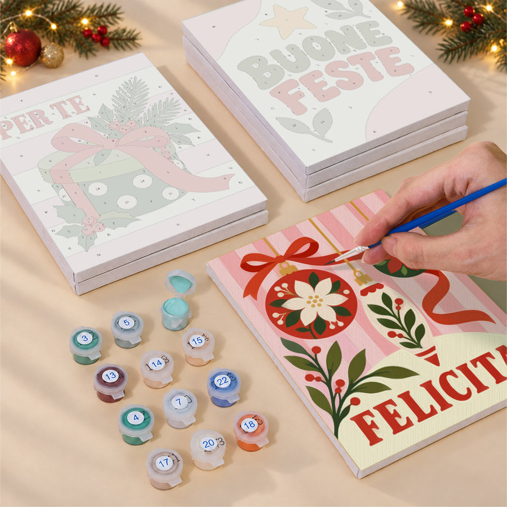Buon Natale Village and Stocking (Mini Paint by Numbers)