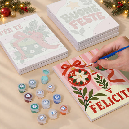 Buon Natale Village and Stocking (Mini Paint by Numbers)