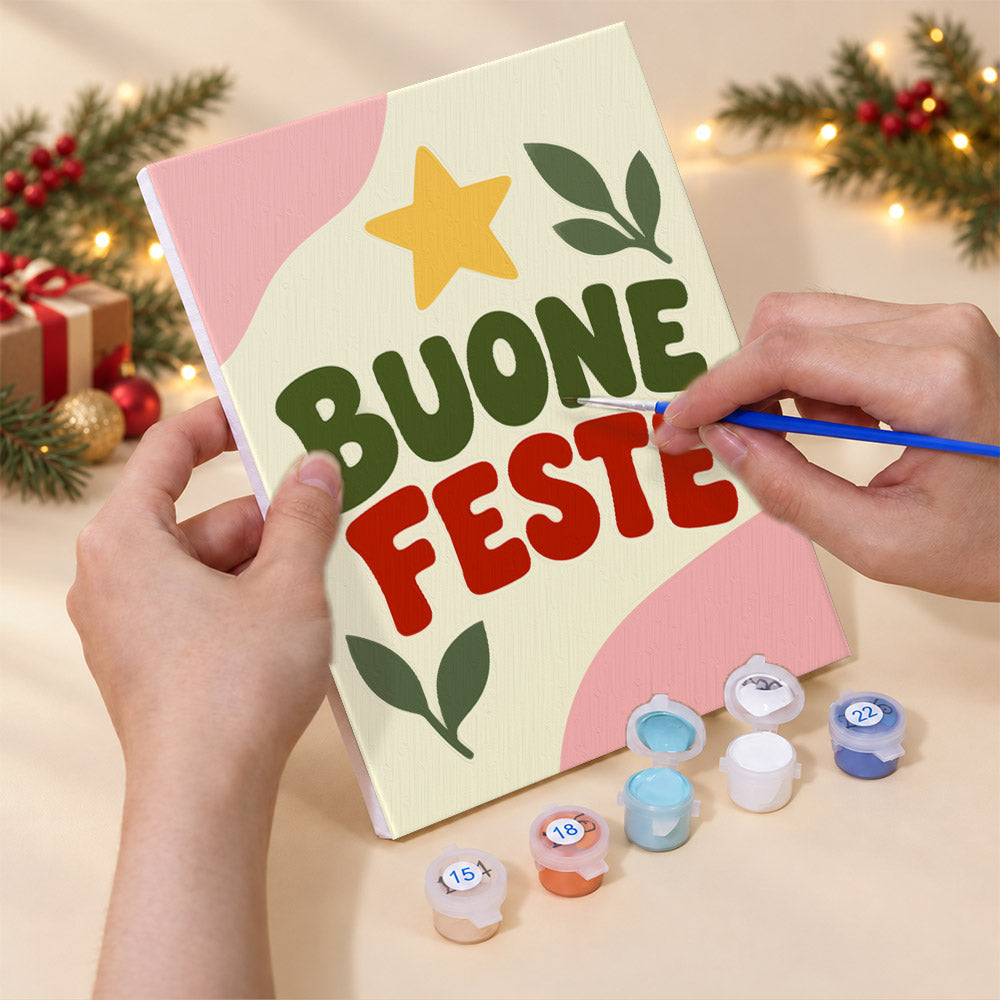 Buon Natale Village and Stocking (Mini Paint by Numbers)