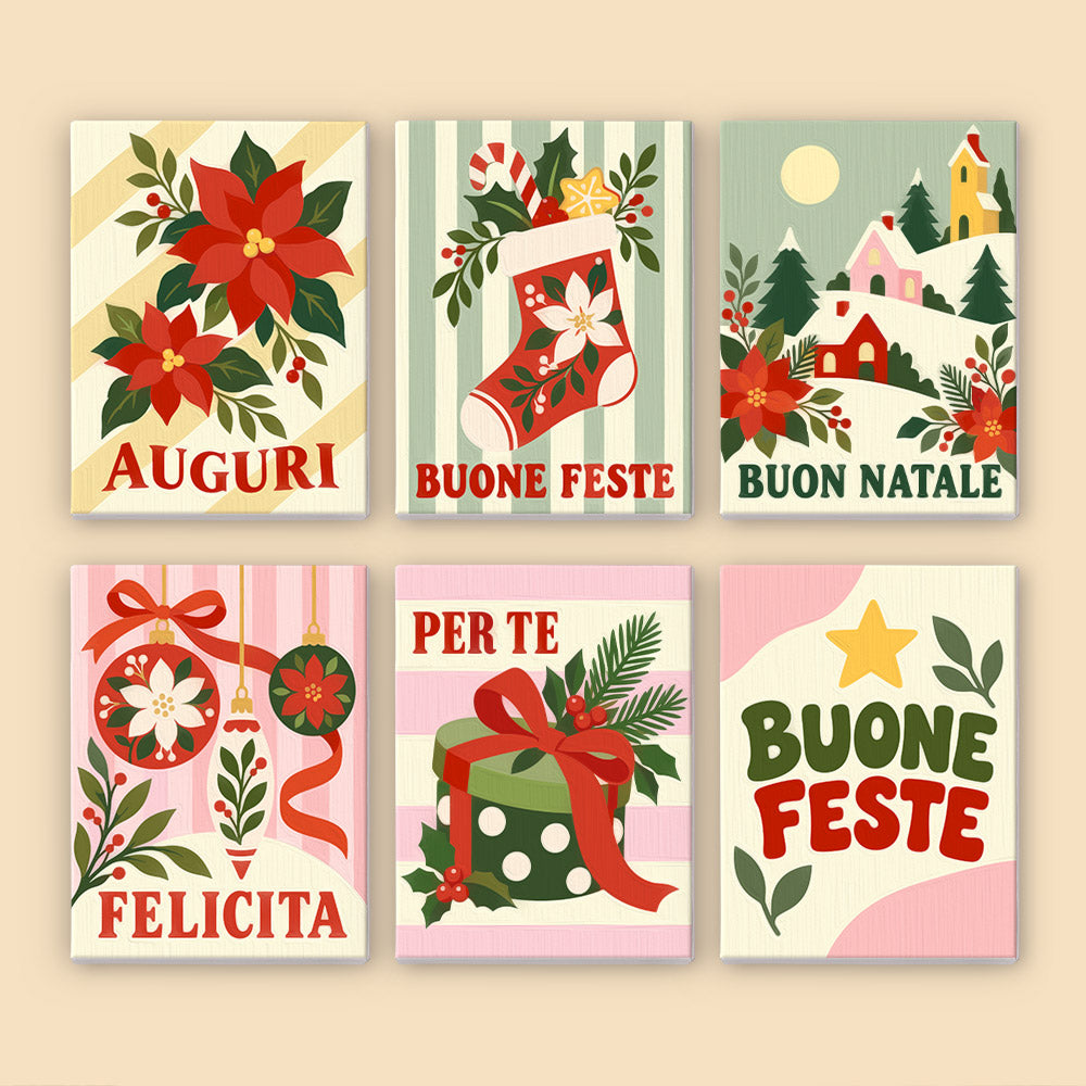 Buon Natale Village and Stocking (Mini Paint by Numbers)