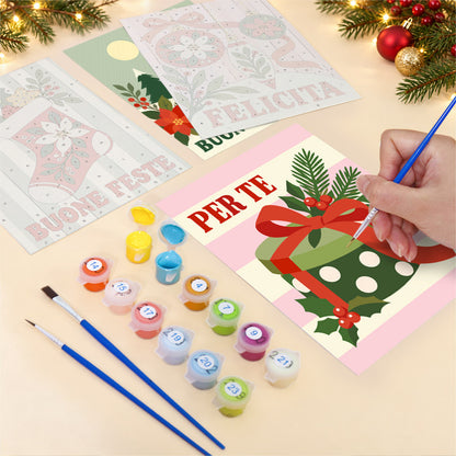 Buon Natale Village and Stocking (Mini Paint by Numbers)