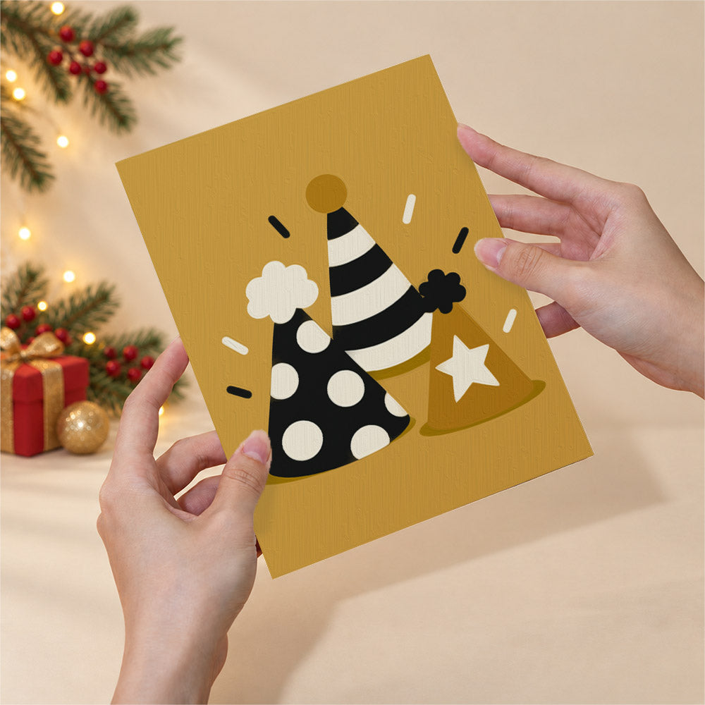 Black and Gold Birthday Cats (Mini Paint by Numbers)