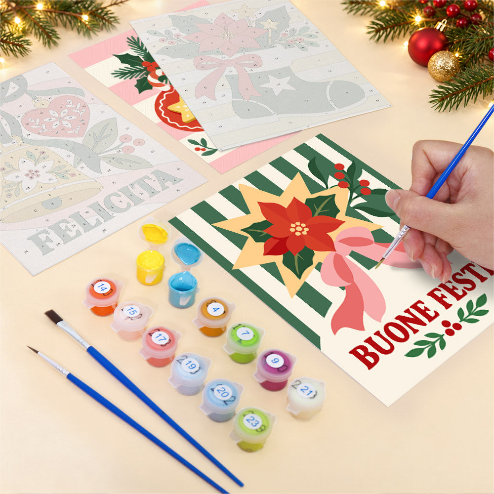 Auguri Bells and Green Stripes (Mini Paint by Numbers)