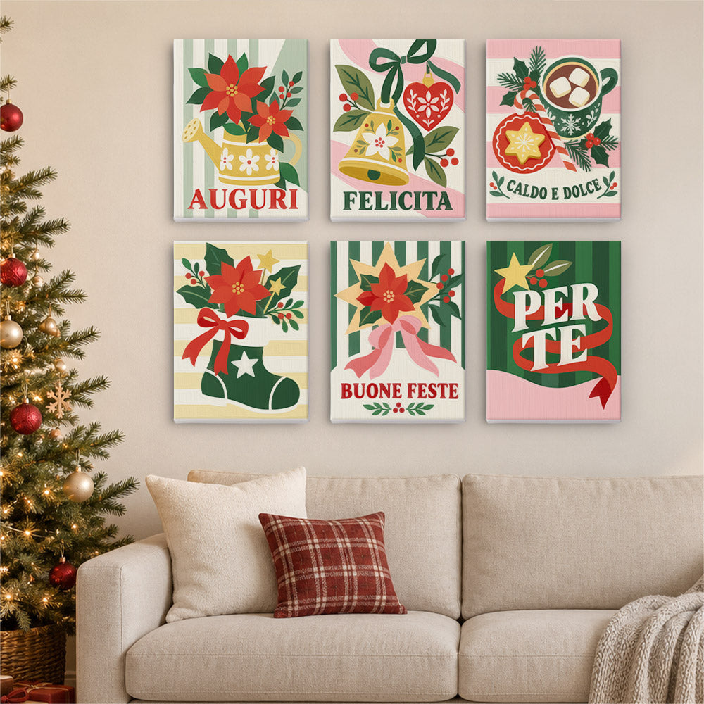 Auguri Bells and Green Stripes (Mini Paint by Numbers)