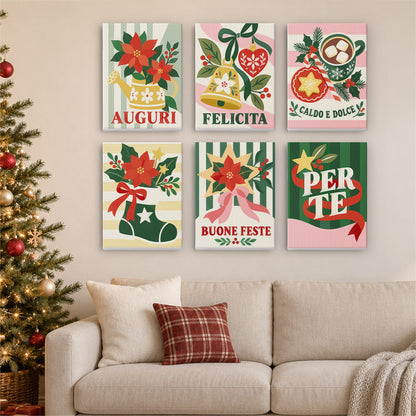 Auguri Bells and Green Stripes (Mini Paint by Numbers)