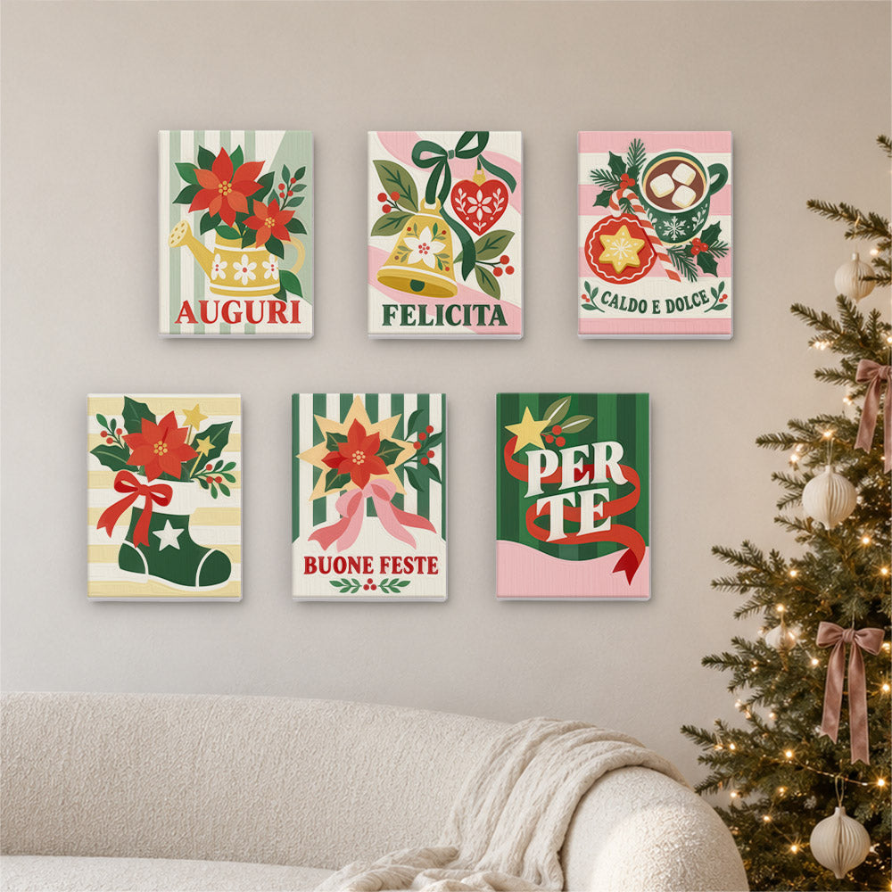 Auguri Bells and Green Stripes (Mini Paint by Numbers)