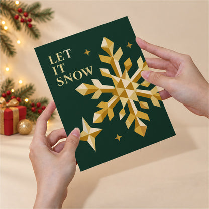 Gold Geometric Stag and Snowflake (Mini Paint by Numbers)