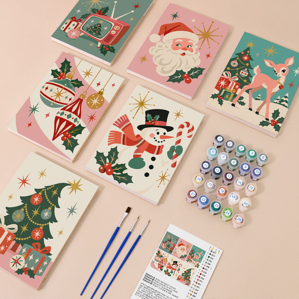 Atomic Starburst Retro Christmas (Mini Paint by Numbers)