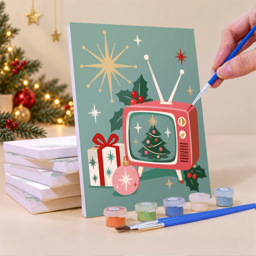 Atomic Starburst Retro Christmas (Mini Paint by Numbers)