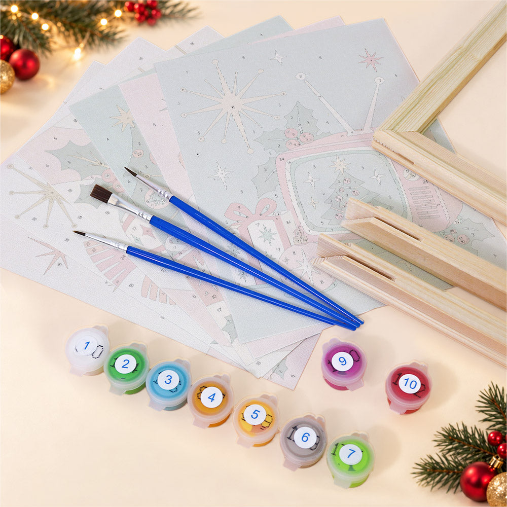 Atomic Starburst Retro Christmas (Mini Paint by Numbers)
