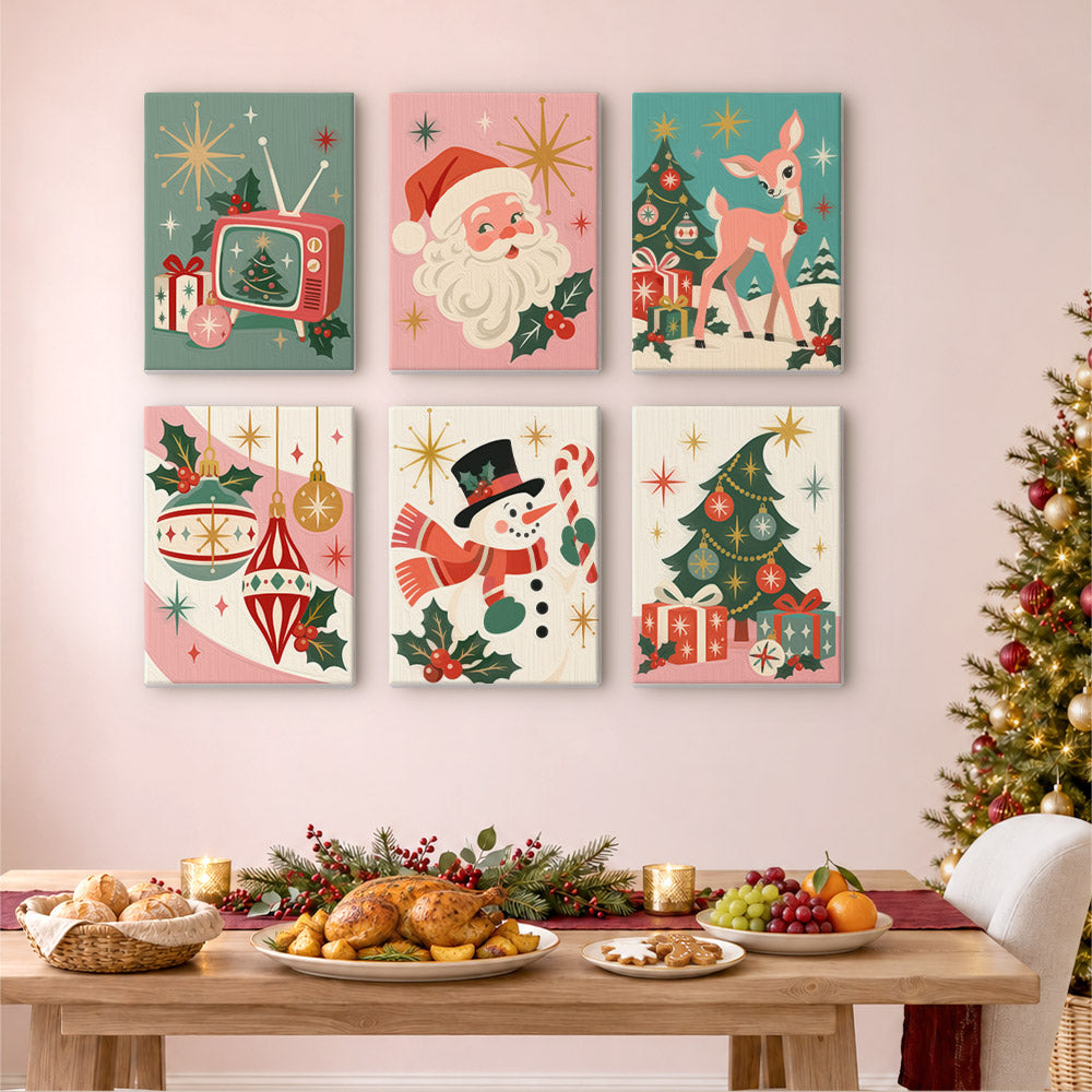 Atomic Starburst Retro Christmas (Mini Paint by Numbers)