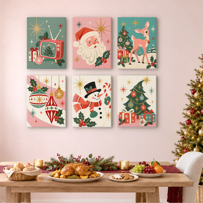 Atomic Starburst Retro Christmas (Mini Paint by Numbers)