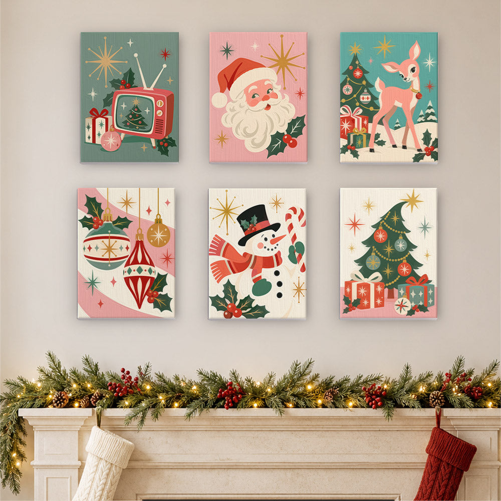 Atomic Starburst Retro Christmas (Mini Paint by Numbers)