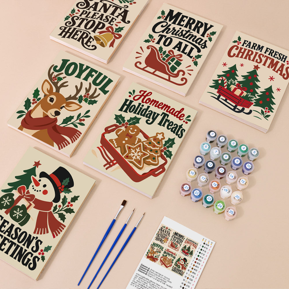 Merry Christmas to All Signs (Mini Paint by Numbers)