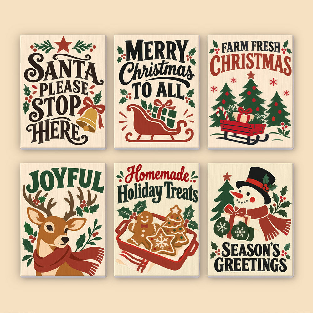 Merry Christmas to All Signs (Mini Paint by Numbers)