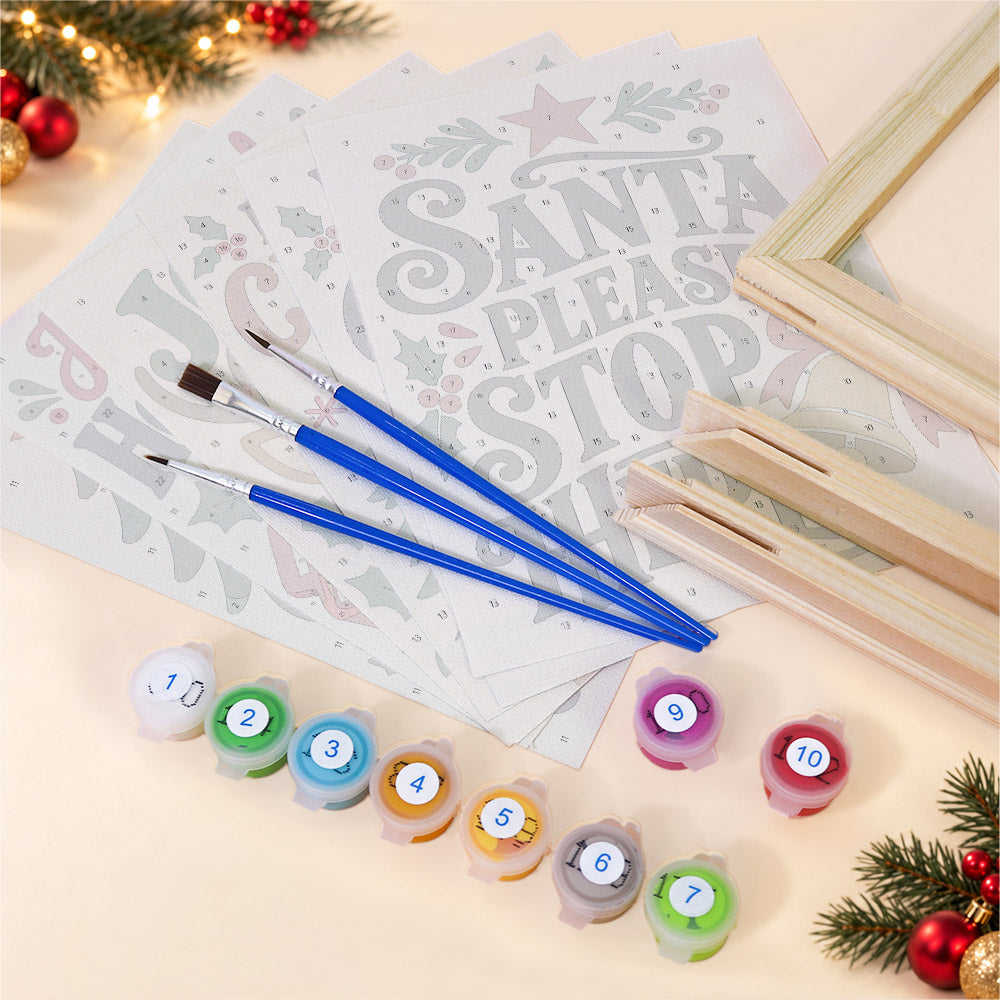Merry Christmas to All Signs (Mini Paint by Numbers)
