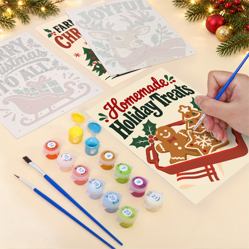 Merry Christmas to All Signs (Mini Paint by Numbers)