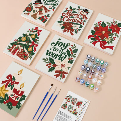 Joy to the World Poinsettias (Mini Paint by Numbers)