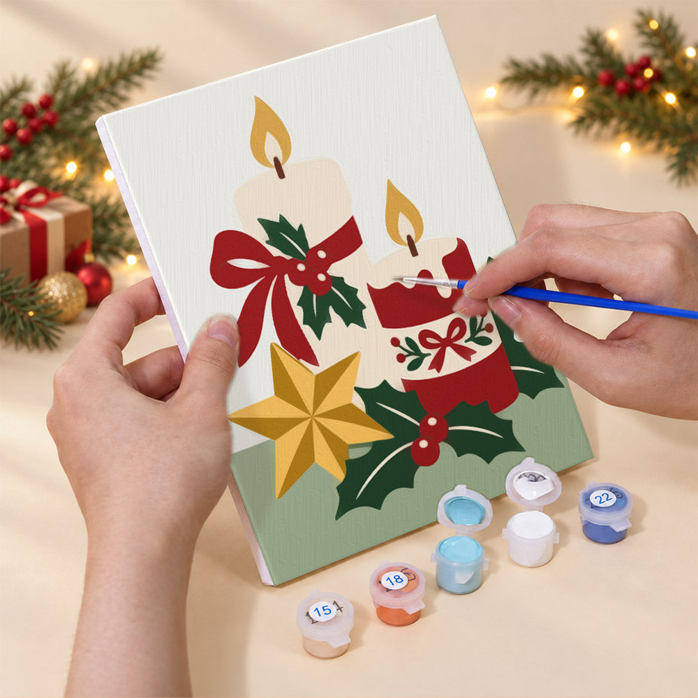 Joy to the World Poinsettias (Mini Paint by Numbers)