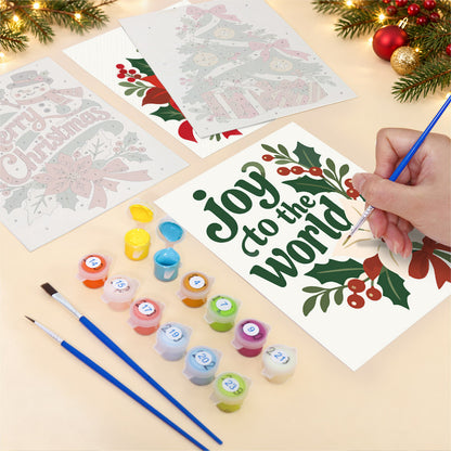 Joy to the World Poinsettias (Mini Paint by Numbers)