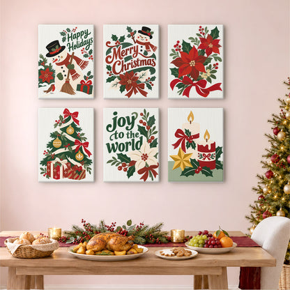 Joy to the World Poinsettias (Mini Paint by Numbers)