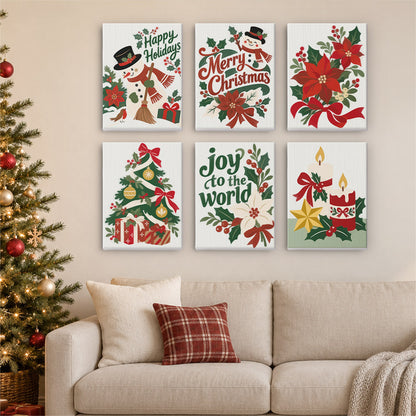 Joy to the World Poinsettias (Mini Paint by Numbers)